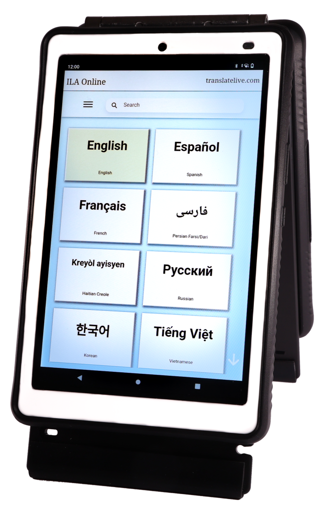 TranslateLive's ILA tablet for language translation